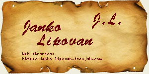 Janko Lipovan vizit kartica